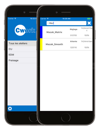 Cwork APP Recherche des machines